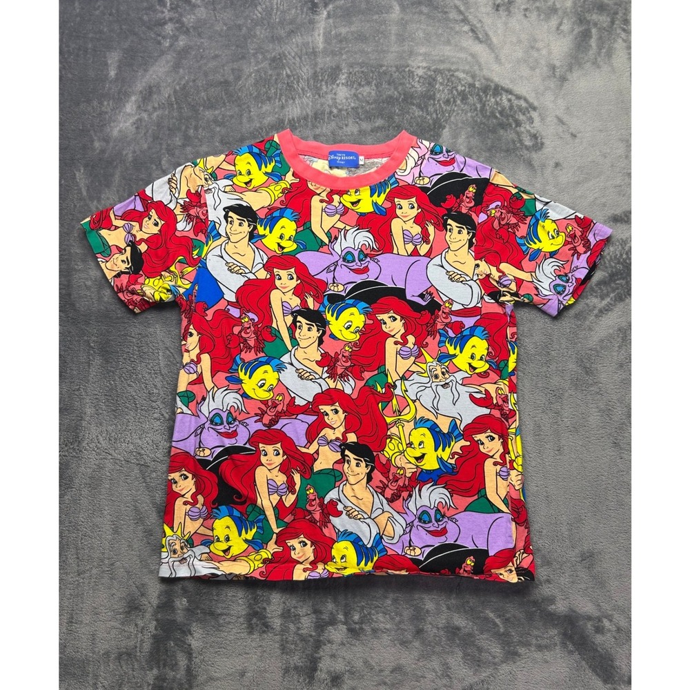 Tokyo Disney Resort Little Mermaid All Over Print Shirt Ariel Ursula M Japan